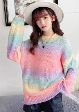 Women's Long-Sleeved Loose Knit Casual Sweater