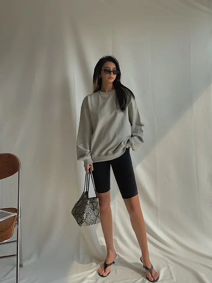 Trendy Retro Long-sleeved Loose Solid Color Sweater