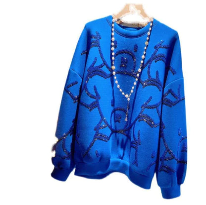 Loose Simple Long-Sleeved Pullover Sweater for Women