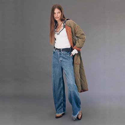 Vintage Washed Wide Leg Jeans