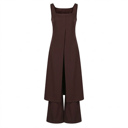 Sleeveless Split Camisole Wide Leg Pants Set