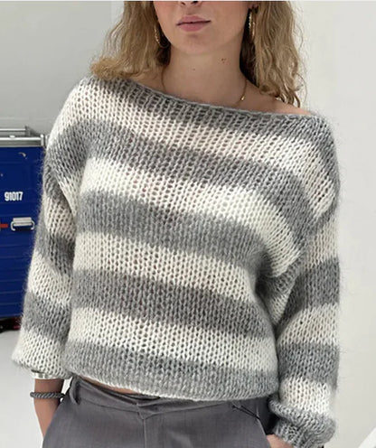 PlushStripe Comfort Pullover