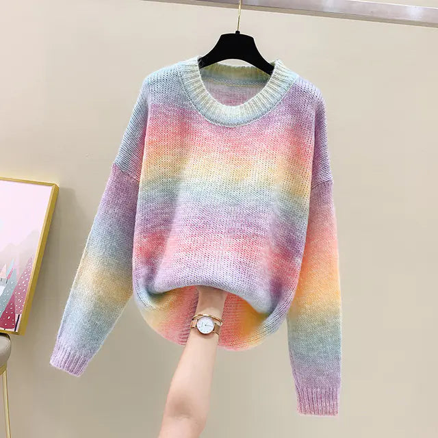 Women's Long-Sleeved Loose Knit Casual Sweater